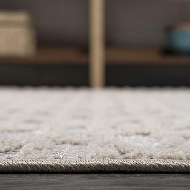 Alt view image 7 of 7 - JONATHAN Y Moroccan Diamond Indoor Outdoor Area Rug 4X6 Beige, Ararat High-Low Pile Modern for Backyard, Patio, Porch, Easy-Cleaning, High Traffic, Pet-Friendly, Non-Shedding (SBH105A-4)