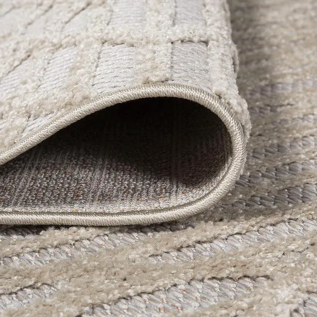Alt view image 6 of 7 - JONATHAN Y Moroccan Diamond Indoor Outdoor Area Rug 4X6 Beige, Ararat High-Low Pile Modern for Backyard, Patio, Porch, Easy-Cleaning, High Traffic, Pet-Friendly, Non-Shedding (SBH105A-4)