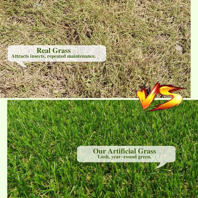 Alt view image 5 of 7 - Weidear Artificial Grass 3 ft x 5 ft, 0.8 inch Fake Grass Mat, 4 Tones Synthetic Turf Rug, Indoor Outdoor Turf Grass for Dogs Pets/Patio Lawn Landscape Garden, Customized Sizes