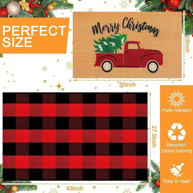 Alt view image 3 of 6 - Drydiet 2 Pcs Merry Christmas Door Mat Combo Set