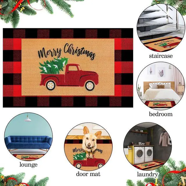 Alt view image 5 of 6 - Drydiet 2 Pcs Merry Christmas Door Mat Combo Set