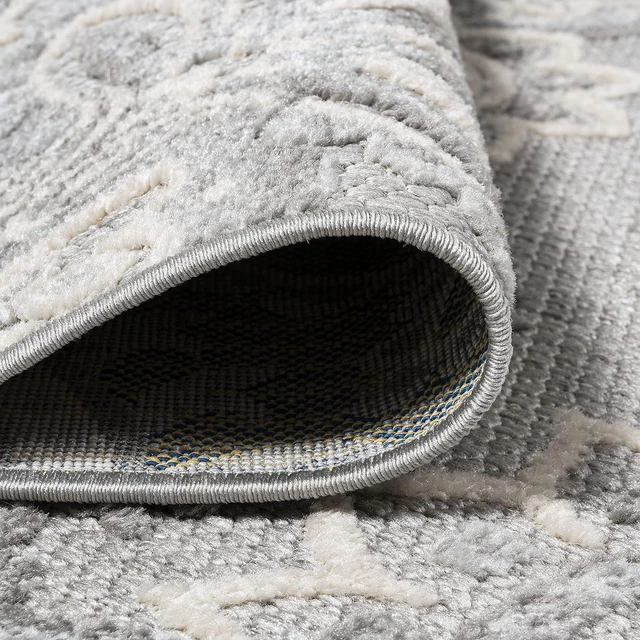 Alt view image 4 of 7 - JONATHAN Y Paisley High-Low Indoor Outdoor Area Rug 4X6 Light Gray/Ivory, Gordes for Backyard, Patio, Porch, Easy-Cleaning, High Traffic, Pet-Friendly, Non-Shedding (AMC103A-4)