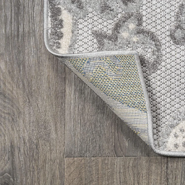 Alt view image 5 of 7 - JONATHAN Y Paisley High-Low Indoor Outdoor Area Rug 4X6 Light Gray/Ivory, Gordes for Backyard, Patio, Porch, Easy-Cleaning, High Traffic, Pet-Friendly, Non-Shedding (AMC103A-4)