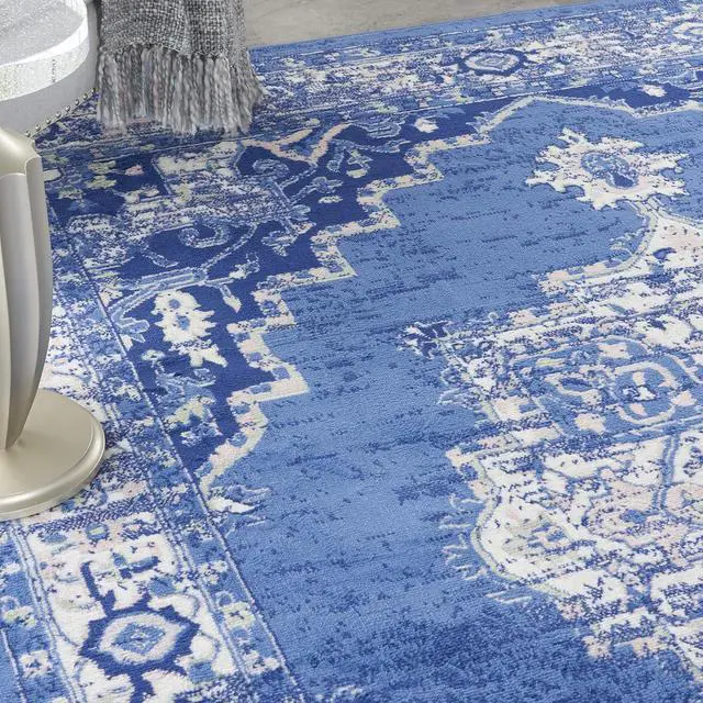 Alt view image 4 of 7 - Nourison Home Whimsicle Navy 8' x 10' Area Rug - Easy Clean, Non Shedding, Bed Room, Living Room, Dining Room, Kitchen (8' x 10')
