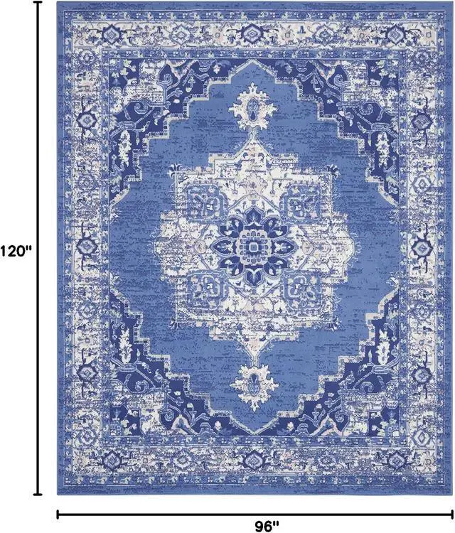 Alt view image 2 of 7 - Nourison Home Whimsicle Navy 8' x 10' Area Rug - Easy Clean, Non Shedding, Bed Room, Living Room, Dining Room, Kitchen (8' x 10')