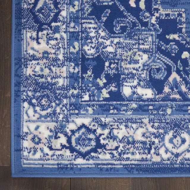 Alt view image 6 of 7 - Nourison Home Whimsicle Navy 8' x 10' Area Rug - Easy Clean, Non Shedding, Bed Room, Living Room, Dining Room, Kitchen (8' x 10')