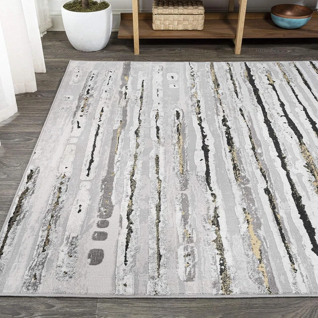 Alt view image 3 of 7 - JONATHAN Y Batten Stripe Gray/Black Indoor Area Rug 5X8 ft, Modern for Living Room, Bedroom, Kitchen, Office, Easy-Cleaning, High Traffic, Pet-Friendly, Non-Shedding SOR204B-5