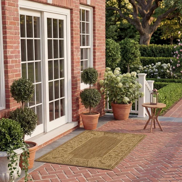Main image of SAFAVIEH Washable Rug Outdoor Courtyard Collection - 2' x 3'7", Brown & Natural, Non-Shedding & Easy Cleaning, Ideal for Patio, Front Door, Entryway, Doormat (CY2965-3009)