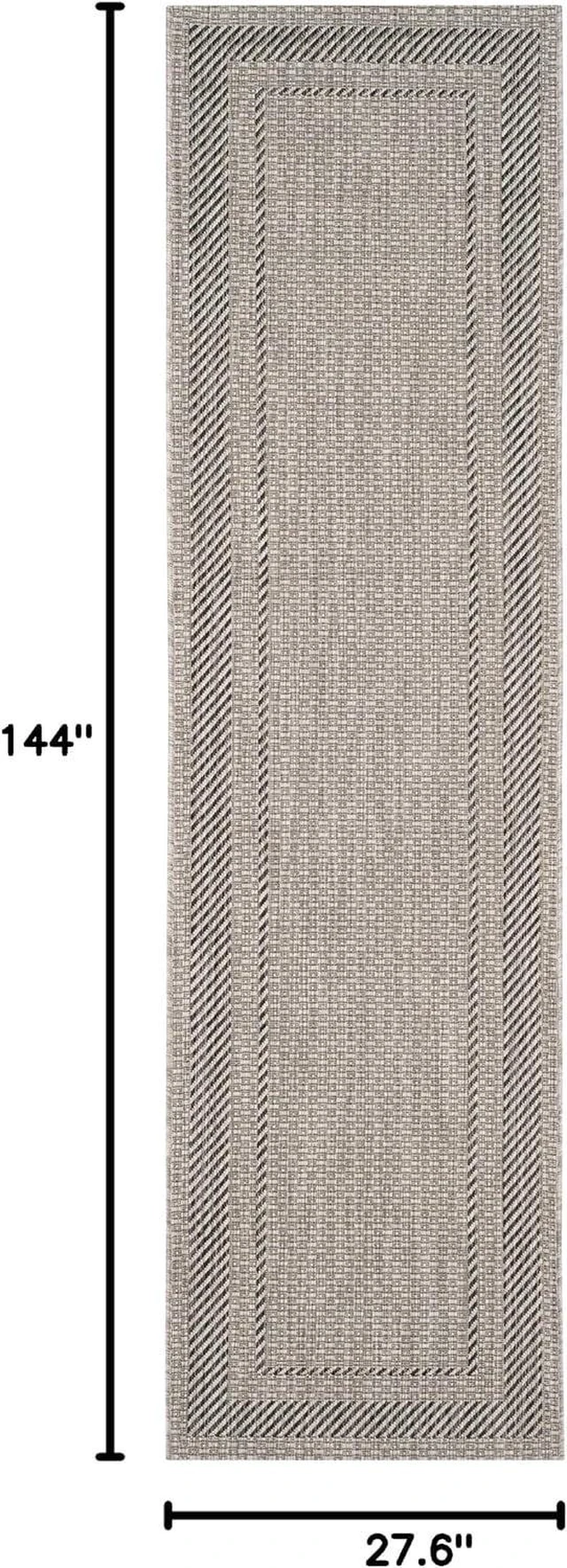 Alt view image 2 of 7 - SAFAVIEH Courtyard Collection 2'3" x 12' Beige/Black CY8477 Indoor/ Outdoor Waterproof Easy Cleaning Patio Backyard Mudroom Runner Rug