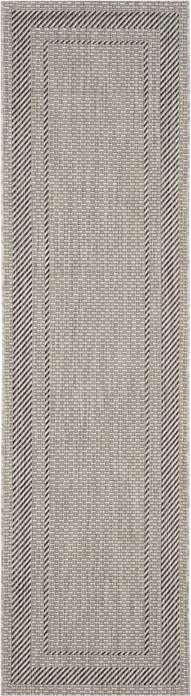 Alt view image 3 of 7 - SAFAVIEH Courtyard Collection 2'3" x 12' Beige/Black CY8477 Indoor/ Outdoor Waterproof Easy Cleaning Patio Backyard Mudroom Runner Rug