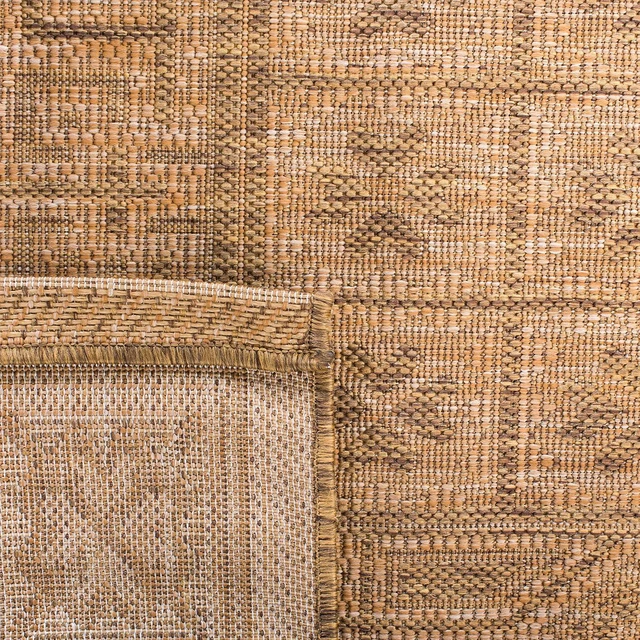 Alt view image 5 of 5 - SAFAVIEH Courtyard Collection 6'7" x 9'6" Gold / Natural CY6947 Indoor/ Outdoor Waterproof Easy Cleaning Patio Backyard Mudroom Area Rug