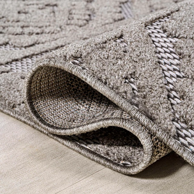 Alt view image 6 of 7 - JONATHAN Y Mediterranean Tile Indoor Outdoor Area Rug 5X8 Dark Gray/Ivory, Citta High-Low Pile for Backyard, Patio, Porch, Easy-Cleaning, High Traffic, Pet-Friendly, Non-Shedding (SBH102C-5)