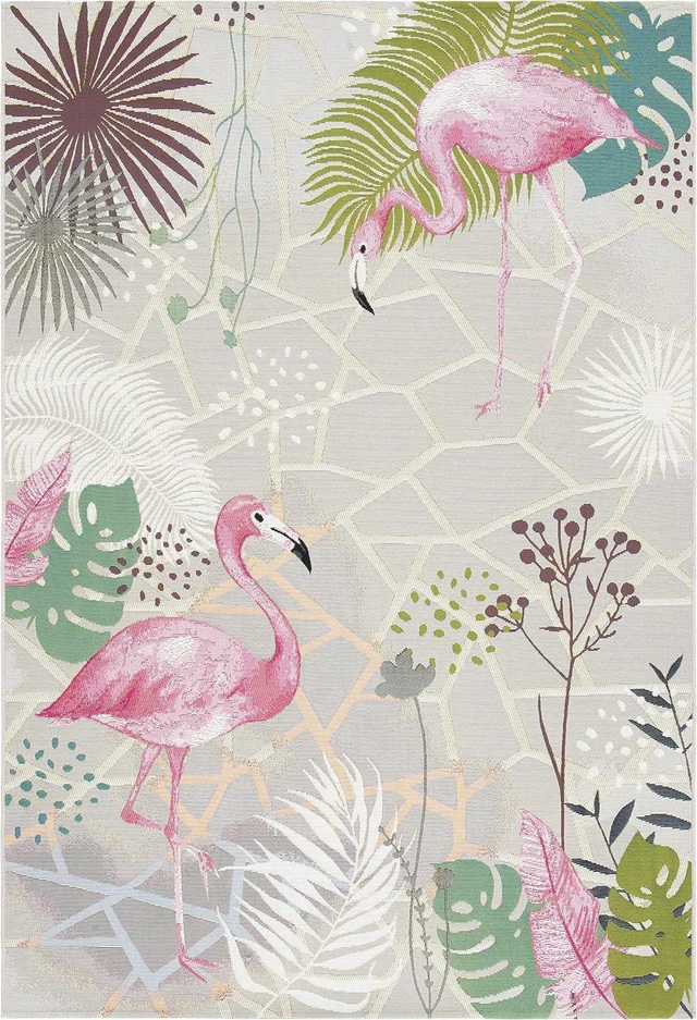 Alt view image 3 of 7 - SAFAVIEH Washable Rug Outdoor Barbados Collection - 4' x 6', Grey & Pink, Non-Shedding & Easy to Clean, Ideal for Patio, Backyard, Mudroom (BAR551F)
