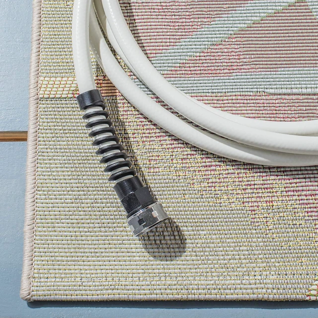 Alt view image 5 of 7 - SAFAVIEH Washable Rug Outdoor Barbados Collection - 4' x 6', Grey & Pink, Non-Shedding & Easy to Clean, Ideal for Patio, Backyard, Mudroom (BAR551F)