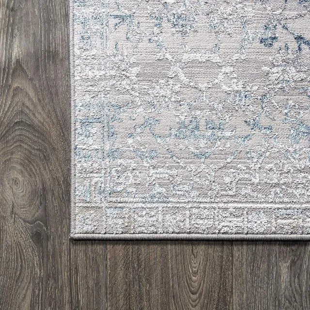 Alt view image 6 of 7 - JONATHAN Y Tidal Strie' Gray/Blue Indoor Area Rug 5X8 ft, Modern for Living Room, Bedroom, Kitchen, Office, Easy-Cleaning, High Traffic, Pet-Friendly, Non-Shedding SOR202B-5