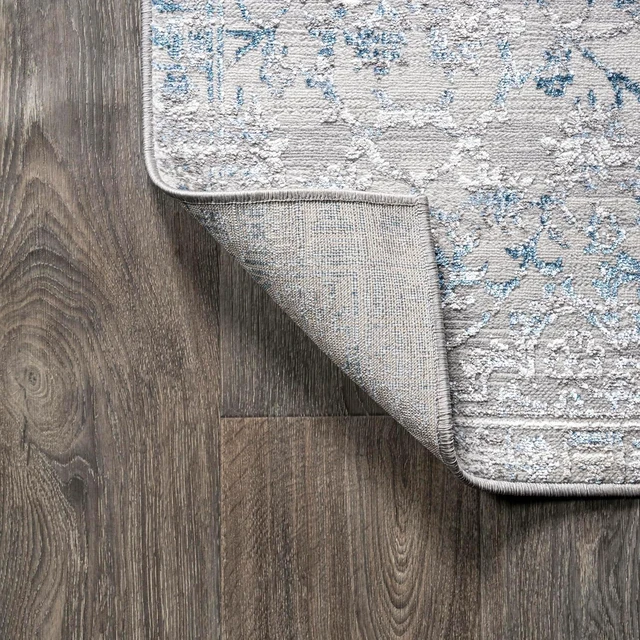 Alt view image 5 of 7 - JONATHAN Y Tidal Strie' Gray/Blue Indoor Area Rug 5X8 ft, Modern for Living Room, Bedroom, Kitchen, Office, Easy-Cleaning, High Traffic, Pet-Friendly, Non-Shedding SOR202B-5