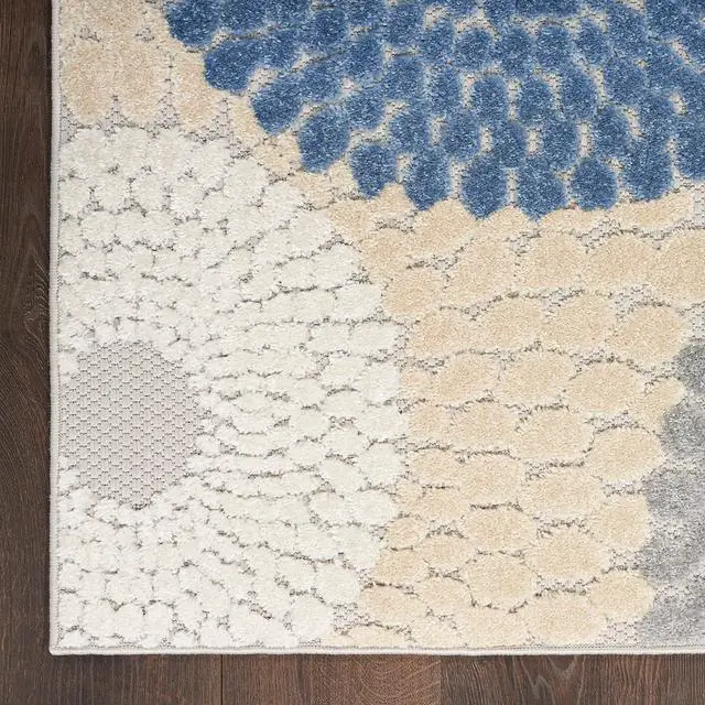 Alt view image 6 of 7 - Nourison Home Aloha Blue Grey 5'3" x 7'5" Area Rug - Easy Clean, Non Shedding, Bed Room, Living Room, Dining Room, Kitchen (5' x 8')