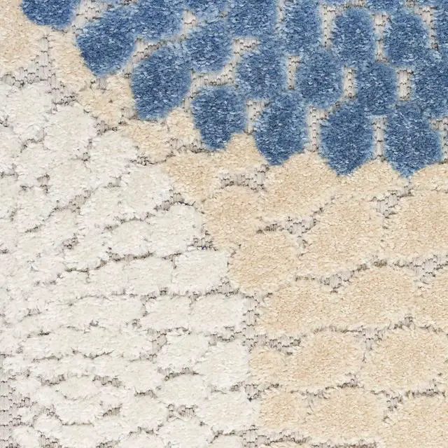 Alt view image 7 of 7 - Nourison Home Aloha Blue Grey 5'3" x 7'5" Area Rug - Easy Clean, Non Shedding, Bed Room, Living Room, Dining Room, Kitchen (5' x 8')