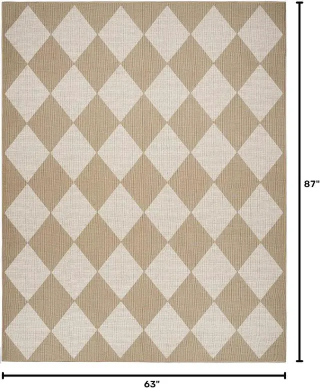 Alt view image 2 of 7 - Nourison Home Washable Modern Jute Natural Ivory 5'3" x 7'3" Area Rug - Easy Clean, Non Shedding, Bed Room, Living Room, Dining Room, Kitchen (5' x 7')