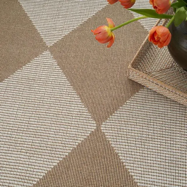 Alt view image 6 of 7 - Nourison Home Washable Modern Jute Natural Ivory 5'3" x 7'3" Area Rug - Easy Clean, Non Shedding, Bed Room, Living Room, Dining Room, Kitchen (5' x 7')
