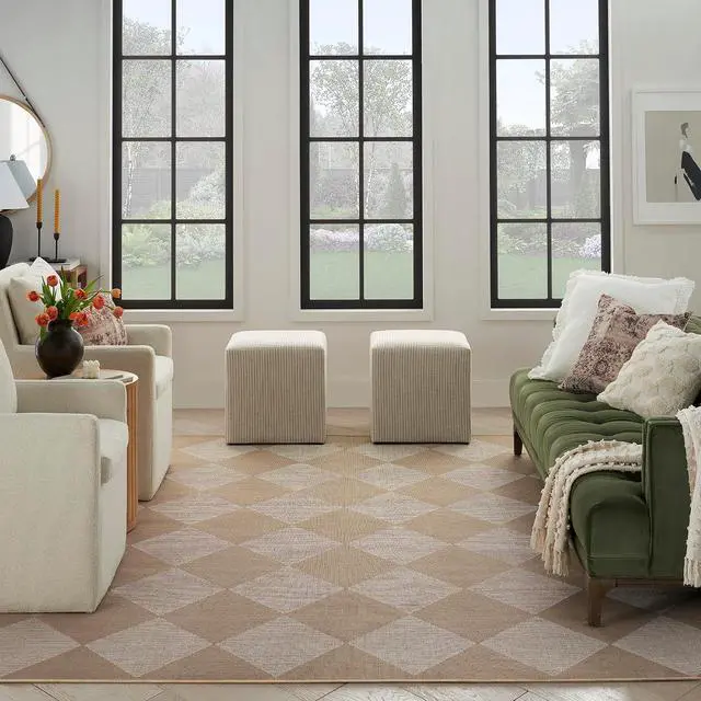 Alt view image 3 of 7 - Nourison Home Washable Modern Jute Natural Ivory 5'3" x 7'3" Area Rug - Easy Clean, Non Shedding, Bed Room, Living Room, Dining Room, Kitchen (5' x 7')
