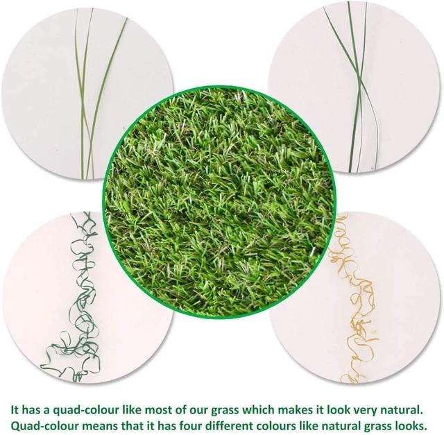 Alt view image 4 of 7 - Realistic Artificial Grass Turf Lawn- 5FTX10FT(50 Square FT),1.38inch Height Indoor Outdoor Rug Garden Lawn Landscape Synthetic Grass Mat