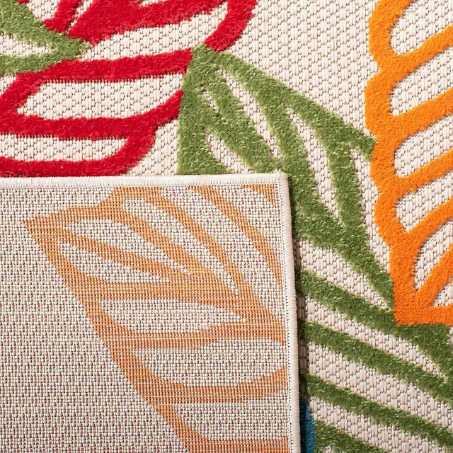 Main image of SAFAVIEH Washable Rug Outdoor Cabana Collection - 3' x 5', Ivory & Green, Non-Shedding & Easy to Clean, Ideal for Patio, Backyard, Mudroom (CBN399A)