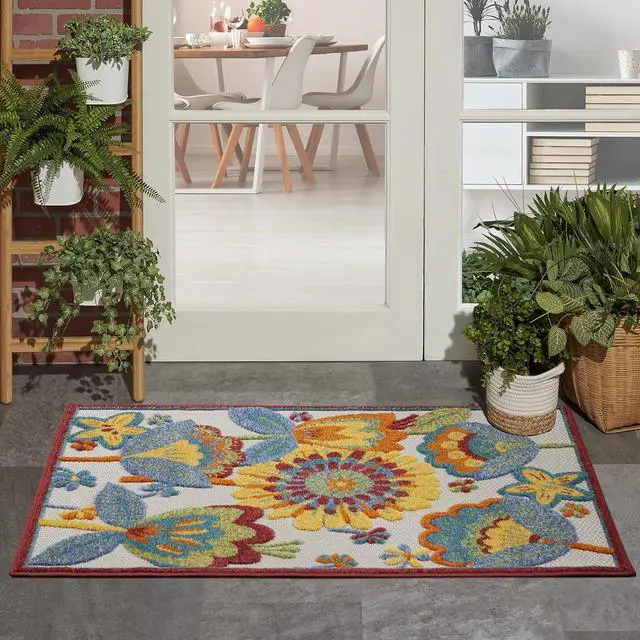 Main image of Nourison Home Aloha Multicolor 2'8" x 4' Area Rug - Easy Clean, Non Shedding, Bed Room, Living Room, Dining Room, Kitchen (3' x 4')