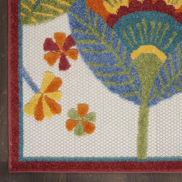 Alt view image 5 of 7 - Nourison Home Aloha Multicolor 2'8" x 4' Area Rug - Easy Clean, Non Shedding, Bed Room, Living Room, Dining Room, Kitchen (3' x 4')