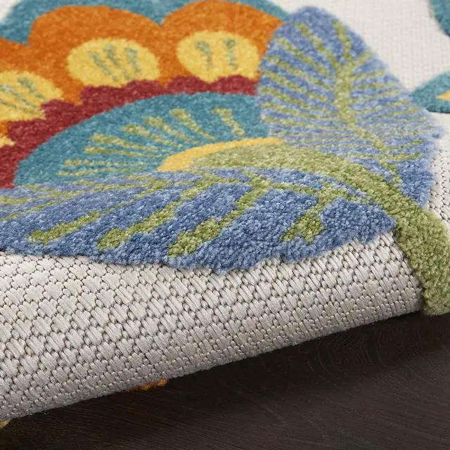 Alt view image 7 of 7 - Nourison Home Aloha Multicolor 2'8" x 4' Area Rug - Easy Clean, Non Shedding, Bed Room, Living Room, Dining Room, Kitchen (3' x 4')