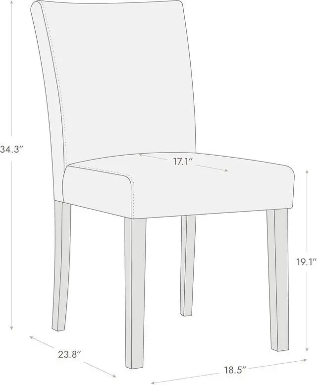 Alt view image 3 of 7 - Watson & Whitely Modern Upholstered Dining Chairs, Faux Leather, Brown