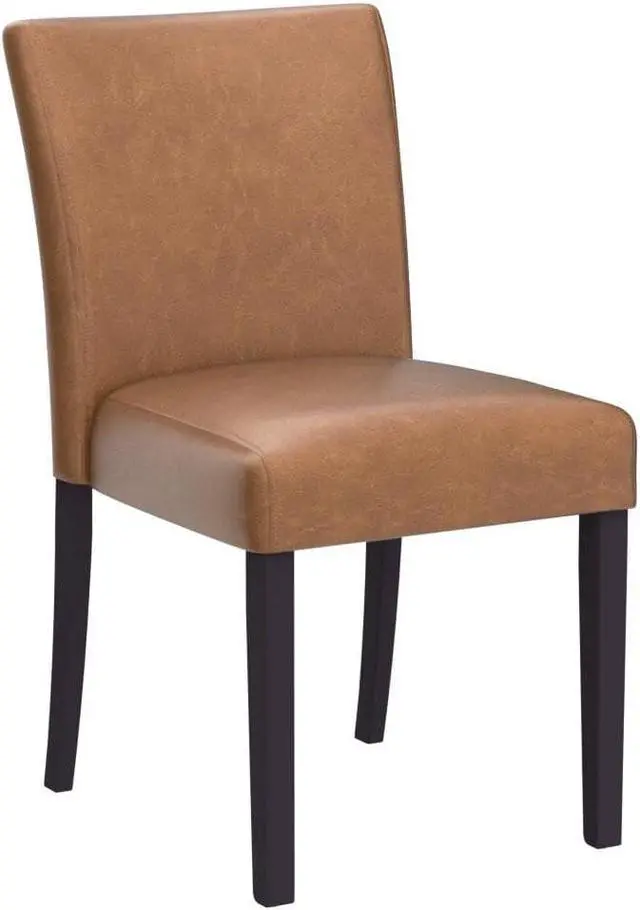 Alt view image 5 of 7 - Watson & Whitely Modern Upholstered Dining Chairs, Faux Leather, Brown