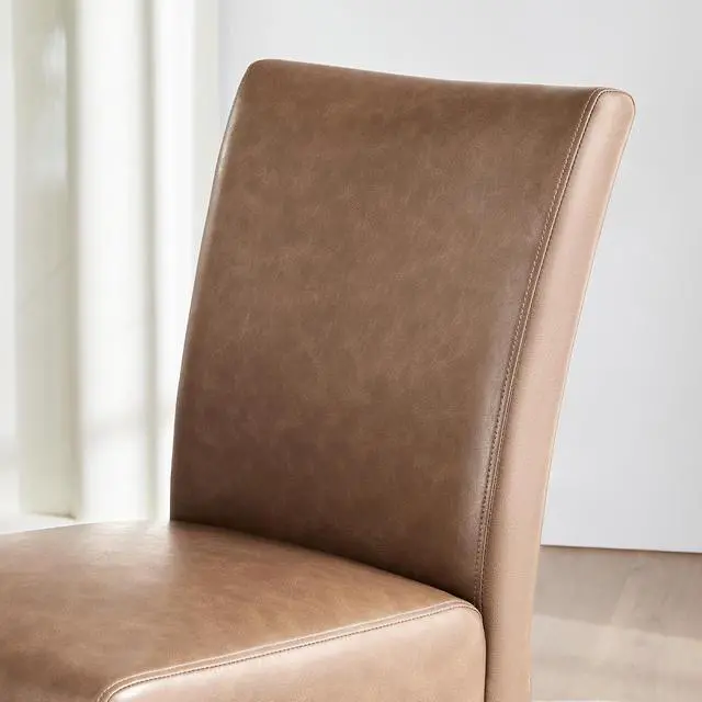 Alt view image 6 of 7 - Watson & Whitely Modern Upholstered Dining Chairs, Faux Leather, Brown