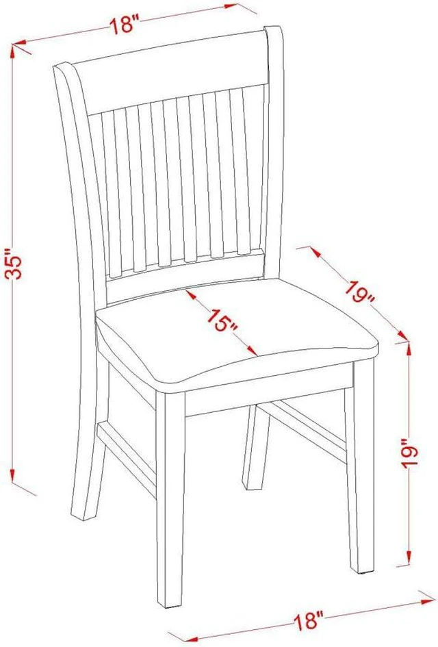 Alt view image 3 of 4 - East West Furniture NFC-MAH-C Norfolk Dinette Chairs - Linen Fabric Upholstered Wooden Chairs, Set of 2, Mahogany