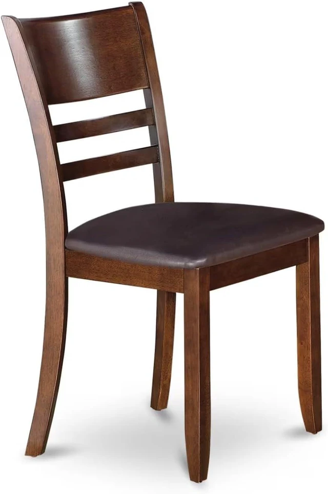 Alt view image 4 of 4 - East West Furniture LYC-ESP-LC Lynfield Dining Chairs - Faux Leather Upholstered Wooden Chairs, Set of 2, Espresso
