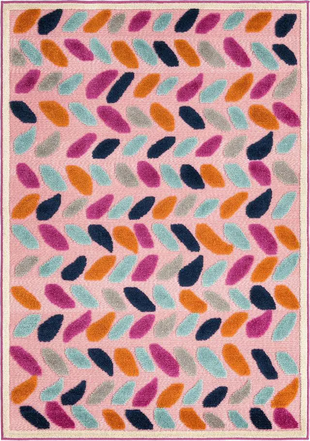 Alt view image 3 of 7 - Rugs.com - Aruba Outdoor Rug 4' x 6' Pink Washable Indoor/Outdoor Rug Bohemian Style for Patios, Playrooms, and Decks
