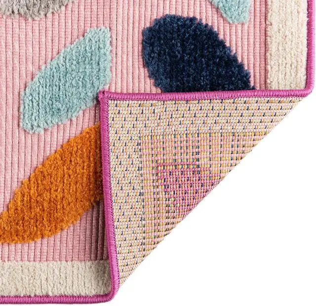 Alt view image 4 of 7 - Rugs.com - Aruba Outdoor Rug 4' x 6' Pink Washable Indoor/Outdoor Rug Bohemian Style for Patios, Playrooms, and Decks