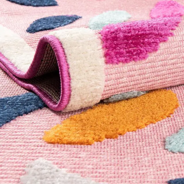 Alt view image 6 of 7 - Rugs.com - Aruba Outdoor Rug 4' x 6' Pink Washable Indoor/Outdoor Rug Bohemian Style for Patios, Playrooms, and Decks