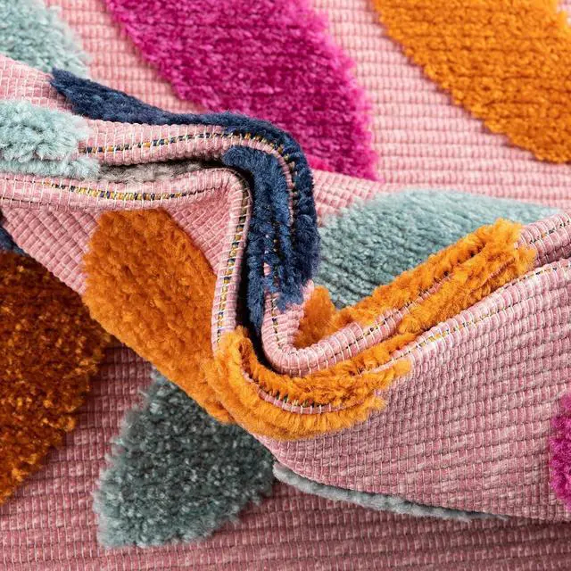 Alt view image 7 of 7 - Rugs.com - Aruba Outdoor Rug 4' x 6' Pink Washable Indoor/Outdoor Rug Bohemian Style for Patios, Playrooms, and Decks