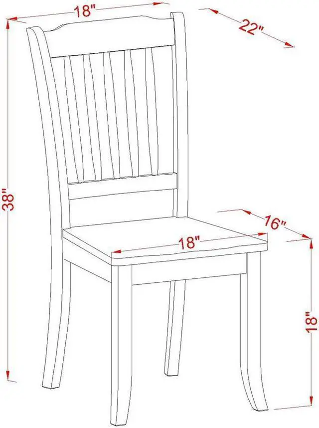 Alt view image 3 of 7 - East West Furniture DAC-BCH-W Danbury Dining Room Chairs - Slat Back Solid Wood Seat Chairs, Set of 2, Black & Cherry