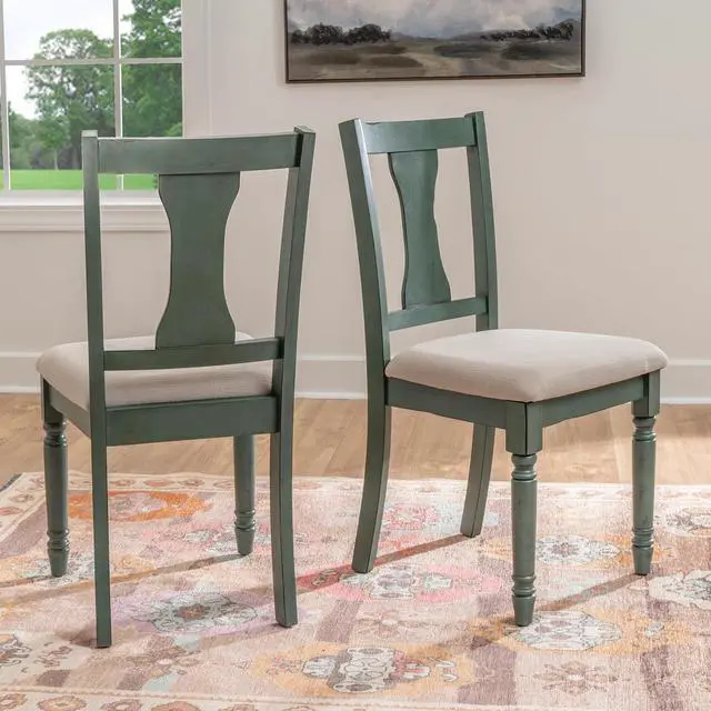 Alt view image 2 of 7 - Powell Furniture Willow, Teal Blue, Set of 2 Side Chair,