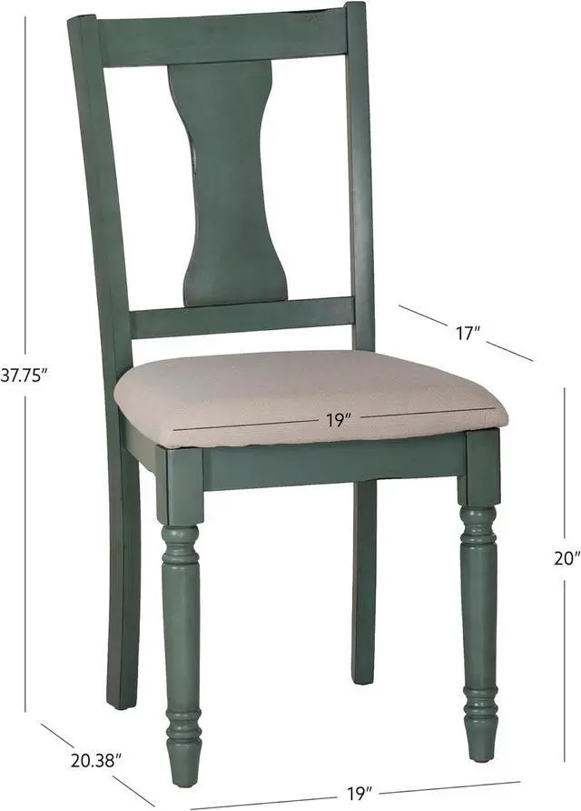 Alt view image 3 of 7 - Powell Furniture Willow, Teal Blue, Set of 2 Side Chair,