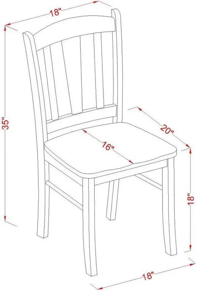 Alt view image 3 of 7 - East West Furniture DLC-OAK-W Dublin Dining Chairs - Slat Back Wooden Seat Chairs, Set of 2, Oak