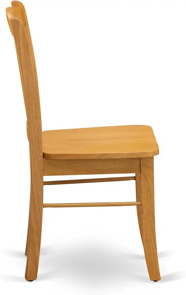 Alt view image 6 of 7 - East West Furniture DLC-OAK-W Dublin Dining Chairs - Slat Back Wooden Seat Chairs, Set of 2, Oak