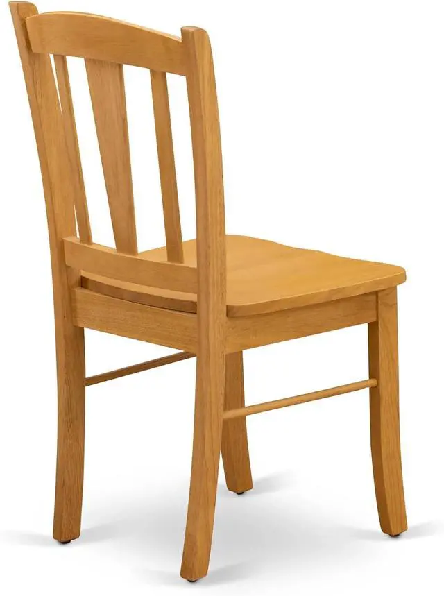 Alt view image 7 of 7 - East West Furniture DLC-OAK-W Dublin Dining Chairs - Slat Back Wooden Seat Chairs, Set of 2, Oak