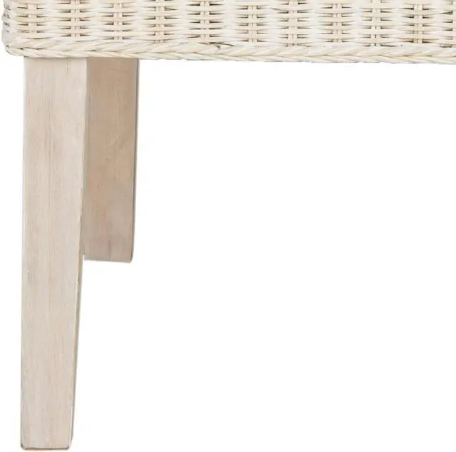 Alt view image 7 of 7 - SAFAVIEH Furniture - Arjun Wicker Dining Chair Set of 2 - White Washed - Rattan - Coastal Woven Design - Ideal for Dining Room, Kitchen, 17.7" Seat Height (SEA8013D-SET2)