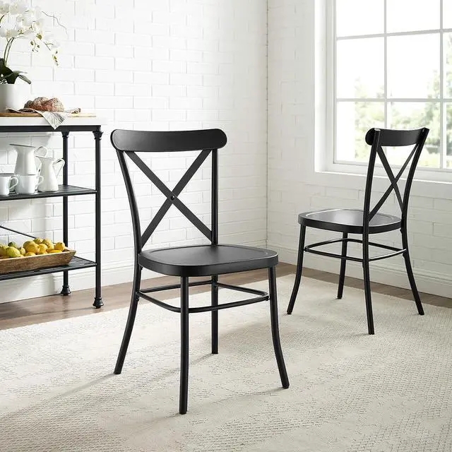 Alt view image 7 of 7 - Crosley Furniture Camille X-Back Café Chairs, Set of 2