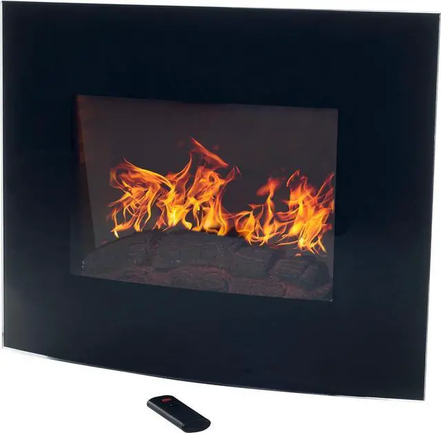Main image of Northwest Wall Mounted Electric Fireplace, Black, 25.5 x 4 x 20.25