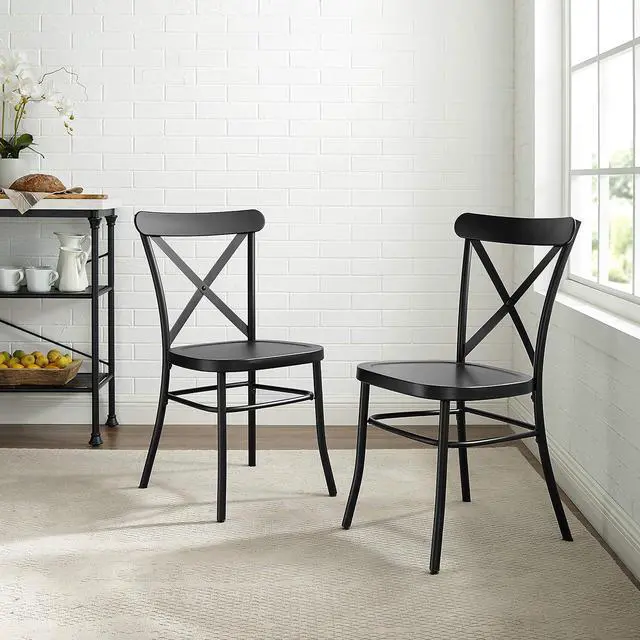 Alt view image 2 of 7 - Crosley Furniture Camille X-Back Café Chairs, Set of 2