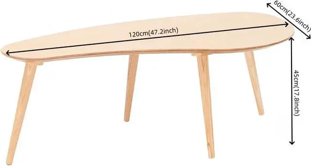 Alt view image 3 of 7 - Solid Wood Table Desk, Coffee Table End Table Round for Kitchen Dining Room, Living Room, Bedroom and Restaurant, 4 Legs Removable-Natural